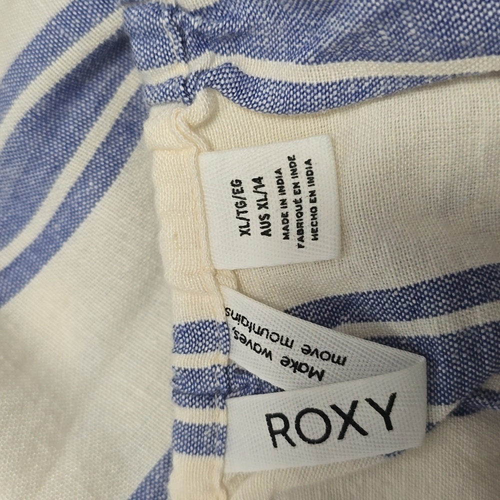 Roxy Striped Blue and White Dress Sz Xl Nwt - Picture 6 of 8